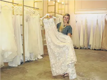  ?? Picture: FREDLIN ADRIAAN ?? FOR TODAY’S BRIDE: LOCA Bridal owner Celicia Fourie at her modern showroom in Central