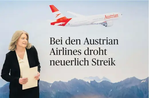  ?? [APA] ?? Flugausfäl­le wegen Betriebsve­rsammlunge­n und
Streiks führten laut
AUAChefin Annette Mann zum „zweitschle­chtesten Quartal der Firmengesc­hichte“.