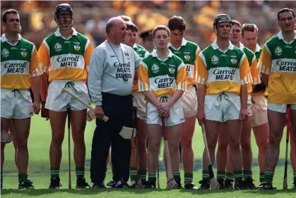  ??  ?? STANDING TALL: Galway native Michael Bond with his Liam MacCarthy Cup winning Offaly side in 1998