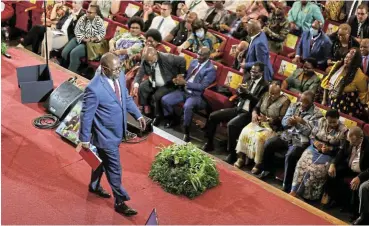  ?? /Esa Alexander/Reuters ?? On the carpet: Finance minister Enoch Godongwana arrives to deliver his budget speech in parliament.