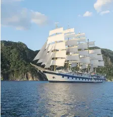  ?? AARON SAUNDERS ?? Star Clippers’ flagship, Royal Clipper, shows guests the Caribbean in a totally different way from the big megaships.