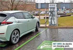  ?? ?? NET ZERO: An electric car charging point.