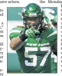  ?? Corey Sipkin ?? OUCH! Linebacker C.J. Mosley returned on Monday, but didn’t look himself, and Jets doctors are doing a “deep dive.”