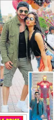  ??  ?? (Left) Dheeraj Dhoopar and wife Vinny Arora holiday at Disneyland (Right) Dheeraj Dhoopar poses with an Iron Man figure in the background