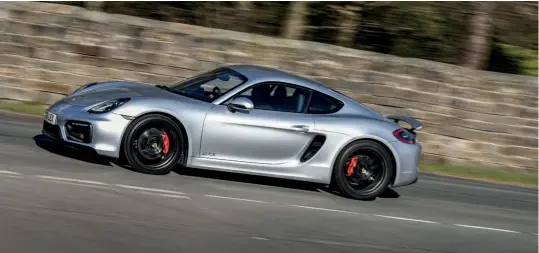  ?? ?? Above Following time Chris spent in charge of this gorgeous 981 Cayman GTS, his next Porsche has a lot to live up to