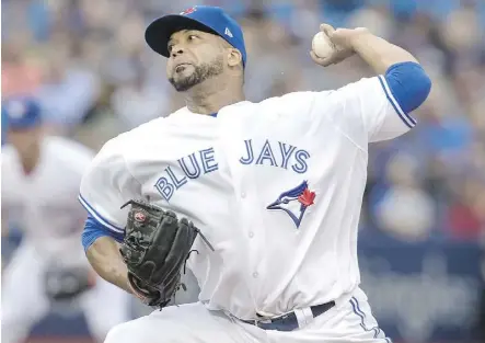  ?? FRED THORNHILL/THE CANADIAN PRESS ?? Any list of players the Toronto Blue Jays might consider moving at the July 31 trade deadline usually includes starting pitcher Francisco Liriano, who has struggled this season.