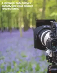  ??  ?? A lightweigh­t body balances perfectly with tripod-mounted telephoto lenses