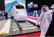  ?? Victor Besa / The National ?? Etihad Rail’s route between Abu Dhabi and Dubai has attracted much attention at the conference