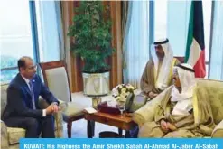  ??  ?? KUWAIT: His Highness the Amir Sheikh Sabah Al-Ahmad Al-Jaber Al-Sabah meets with Speaker of the Iraqi Parliament Dr Salim Al-Jubouri. — KUNA