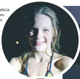  ??  ?? FÖRST. Felicia Larsered simmade i öppet vatten för första gången. Ändå kom hon först i mål.