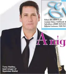  ??  ?? Tony Hadley, lead singer of Spandau Ballet