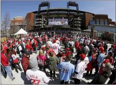  ?? MATT ROURKE — THE ASSOCIATED PRESS FILE ?? Fans gather for the Phillies opening day game against the Braves at Citizens Bank Park in Philadelph­ia last season.