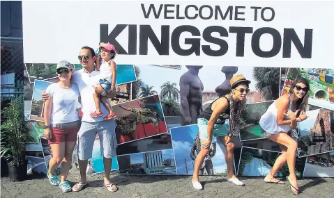  ?? PHOTOS BY PAUL H. WILLIAMS ?? Spanish tourists happy to be in Jamaica. Chargee d’affaires in the Embassy of Spain, Carmen Rives Ruiz-Tapiador, said she believes Kingston has a lot to offer to the world.