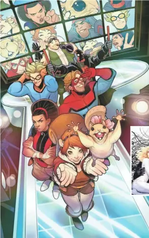  ?? ELIZABETH TORQUE, MARVEL ?? The New
Warriors in comic-book form make their debut (from top): Microbe, Night Thrasher, Mister Immortal, Speedball, Debrii and Squirrel Girl (with Tippy Toe). A liveaction series slated for next year on Freeform has yet to be cast.