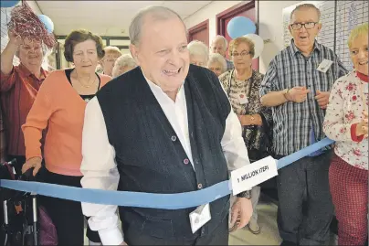  ?? +&3&.: '3"4&3 $"1& #3&50/ 1045 ?? Thomas Jessome of North Sydney walks through a ribbon to celebrate the Harbour View Hospital adult day program’s successful completion of its onemillion step program. The initiative was launched in early April with the goal of hitting the one-million...