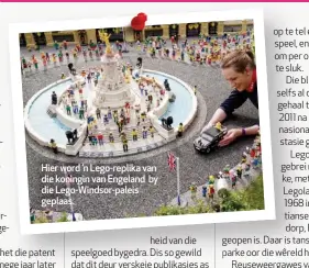  ?? ?? Hier word ’n Lego-replika van die koningin van Engeland by die Lego-Windsor-paleis geplaas.