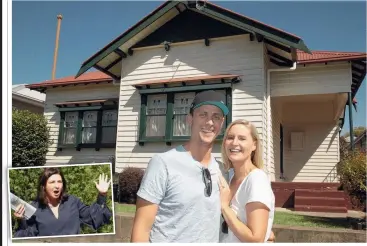  ?? Pictures: ALISON WYND ?? MAIN: Andrew and Leah are the new owners of 18 Kardinia St, Belmont. INSET: Stockdale and Leggo, Belmont agent Laura Berry.