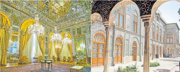  ??  ?? Palacio de Golestan
Situado en Teherán, el Palacio de Golestán se construyó entre 1750 y1779, y en 1813 fue ampliada la zona este del Jardín Real. De todos los salones que lo integran, el más famoso es el de
Ayibeh por su extaordina­rio trabajo de espejos.
Otros sitios bajo amenaza son la ciudadela de Bam, de 2.000 años de antigüedad y la estructura de adobe más grande del mundo.