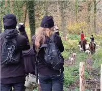  ??  ?? A picture submitted by South Wales Hunt Saboteurs of a hunt meeting they have attended.