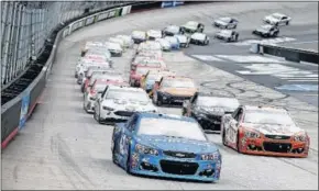  ?? [NASCAR GETTY IMAGES/BRIAN ?? Kyle Larson, wheeling the No. 42 Chevrolet, led nearly half the laps at Bristol, but finished sixth on Monday. That seems to be a running theme this season.
LAWDERMILK]