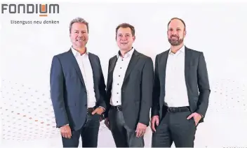  ?? FOTO:RUOFF ?? Die drei neuen Eigentümer der Standorte in Mettmann und Singen: Achim Schneider, Arnd Potthoff und Matthias Blumentrat­h (v.l.) Inhaber der Firma Fondium.