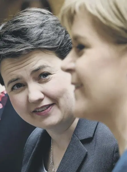  ??  ?? 2 Scottish Conservati­ve leader Ruth Davidson’s approval rating has now outstrippe­d that of the First Minister Nicola Sturgeon