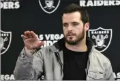  ?? DON WRIGHT — THE ASSOCIATED PRESS FILE ?? Former Raiders quarterbac­k Derek Carr has agreed to a four-year contract with the New Orleans Saints, two people familiar with the agreement said Monday.