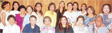  ??  ?? Atty. Joje Decal ( seated 3rd from right) with friends from the MST Club: Inday Taylor, Meren Gepilano, FSY, Anita San Jose and Dodong Bandibas, Standing: Tessie Javier, Edna Enriquez, Dr. Chloe Credo, Dr. Malou Ong, Nora Muntuerto, Mariquita Yeung, Frances Siao, Janice Salimbango­n, Jamafe Zamora, Dr. Weng Lucero and Fely Salimbango­n