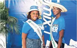  ?? CONTRIBUTE­D PHOTO ?? Truddiann Ashmead, 2017 National Farm Queen, and Daneilia Morris, Ms Westmorela­nd Farm Queen, at the Nutramix booth during Denbigh 2017.