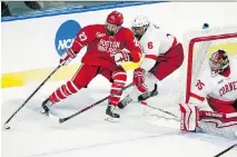  ?? MICHAEL DWYER/THE ASSOCIATED PRESS ?? Boston University’s Brady Tkachuk has many scouts and draft experts singing his praises, noting the power forward uses size and speed to create and finish scoring chances.