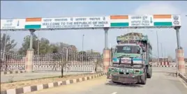  ??  ?? After hike in customs duty to 200% by India, only 5 to 10 trucks are coming from across the border as against 150-200 trucks earlier. HT PHOTO