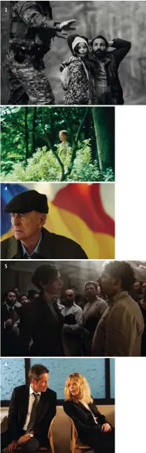  ?? ?? 2 3 4 5 6 1. Cartel de ‘Casa en flames’, de Dani de la Orden. 2. Jalal Altawil en ‘Green Border’, de Agnieszka Holland. 3. Virginie Efira en ‘L’amour et les forêts’, de Valérie Donzelli. 4. Michael Caine en ‘La gran escapada’. 5. Doria Tillier y Guillaume Gallienne en ‘Une affaire d’honneur’, de Vincent Perez. 6. David Duchovny y Meg Ryan en ‘Lo que sucede después’.