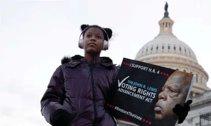  ?? ?? The voting rights bill would have been the most dramatic expansion of the right to vote in a generation. Photograph: Michael Reynolds/EPA