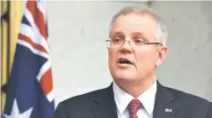  ?? — AFP photo ?? Morrison attending a press conference in Parliament House in Canberra in this file photo.