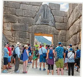  ??  ?? A real classic: The Lion Gate at ancient Mycenae in Greece