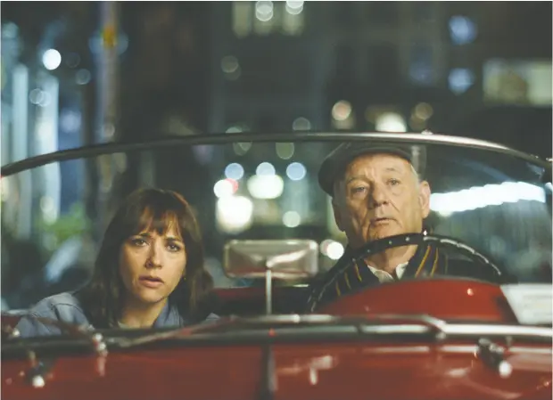  ?? Apple TV+ ?? Actors Rashida Jones and Bill Murray have plenty of father- daughter chemistry in Sofia Coppola’s new drama On the Rocks.