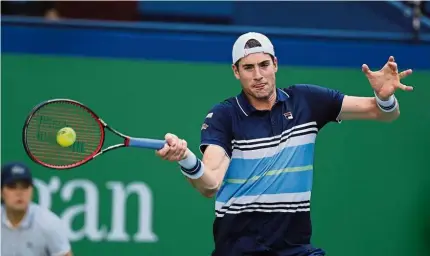  ?? — AP ?? Aces don’t go places: John Isner scored his 1,000th ace of the season in the match against Novak Djokovic but still lost out in his bid for a quarter-final place in the Shanghai Masters tennis tournament at Qizhong Forest Sports City Tennis Centre yesterday.