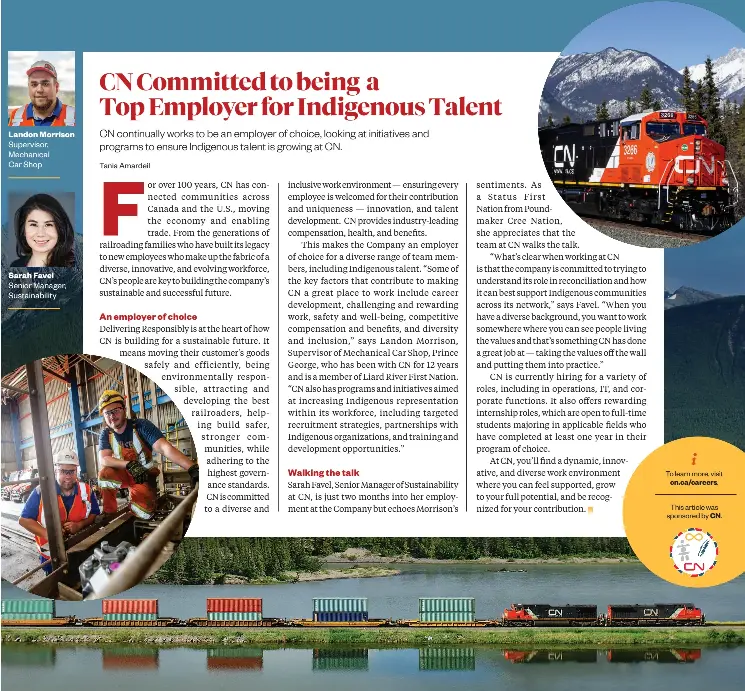 CN Committed to being a Top Employer for Indigenous Talent PressReader
