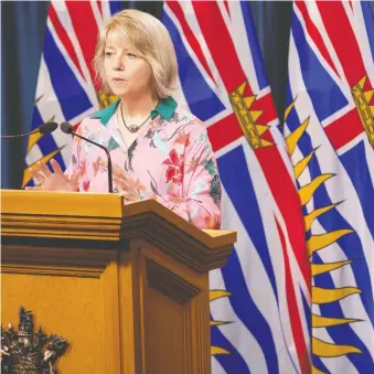  ?? DON CRAIG/GOVERNMENT OF B.C. ?? We all want a trusted adviser who champions our interests, just like the widely admired Dr. Bonnie Henry, B.C.’S health officer, who has shown calmness and compassion, says Tom Bradley.