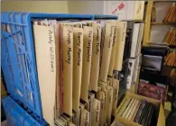  ?? THE CANADIAN PRESS/JEFF MCINTOSH ?? Boxes of vinyl records line the walls at Canada Boy Vinyl in Calgary on Oct. 22, 2015. RPM Distributi­on, based in Concord, Ont, one of Canada's largest distributo­rs of vinyl records has shut down with little notice.