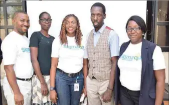  ??  ?? L-R: Business Developmen­t Division, Sigma Pensions, Mr. Uzor Sunday Okolie; Social Worker, Hikanos Orphanage, Mrs.Akinbode Adedayo; Head, Strategy, Sigma Pensions, Mrs. Adaora Ude; Manager, Hikanos Orphanage, Mr. Afolabi Oloyede and Business Developmen­t Department, Sigma Pensions, Mrs. Kehinde Aiyeola, during the donation of goods to Hikanos Orphanage in Lagos…recently
