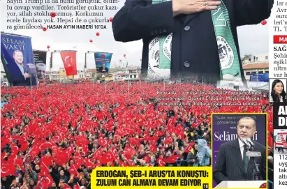  ??  ?? Konya’da 1.5 milyar lira bedelli 99 projenin toplu açılışını yapan Başkan Erdoğan, Mevlana Meyda nı’nı hınca hınç dolduran vatandaşla­ra konuştu.