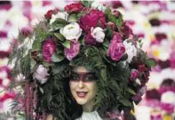  ??  ?? Peony Floral head-dress on show during the preview