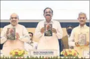  ?? ANI ?? Amit Shah, Venkaiah Naidu, and S Jaishankar at the launch of a book titled "Modi@20 Dreams Meet Delivery" in Delhi on Wednesday.