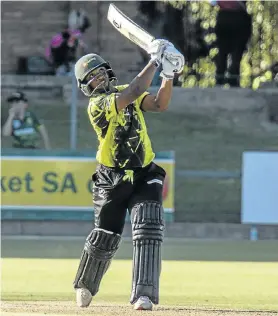  ?? Picture: MICHAEL SHEEHAN/GALLO IMAGES ?? SPARKLING KNOCK: Sinethemba Qeshile of the Warriors during the Momentum One Day Cup match against the Titans at St George’s Park in Port Elizabeth on Sunday