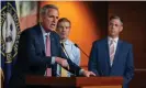  ?? Photograph: Craig Hudson/Rex/Shuttersto­ck ?? The House minority leader, Kevin McCarthy, shouted down the phone at Pelosi when she informed him of her decision to veto two of his picks.