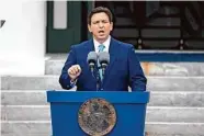  ?? Lynne Sladky/Associated Press ?? As Florida Gov. Ron DeSantis gears up for a prospectiv­e run at the White House, half a dozen of his Republican rivals are already taking steps.