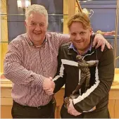  ?? ?? Congratula­tions Dave Barclay with gents’ handicap winner Paul Smith