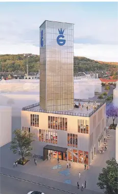  ?? VISUALISIE­RUNG: GLASMACHER­VIERTEL GMBH ?? Noch in diesem Jahr soll der Startschus­s im Glasmacher­viertel fallen. Zu Beginn wird der alte Wasserturm revitalisi­ert.