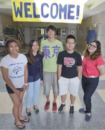  ?? KEITH BEATY/TORONTO STAR ?? From left, Kate Sta. Maria, Hannah Matugas, Luca DiCarlanto­nio, Leon Hu and Niousha Daghighi hit the books this summer to get a head start on their English credits. For more,